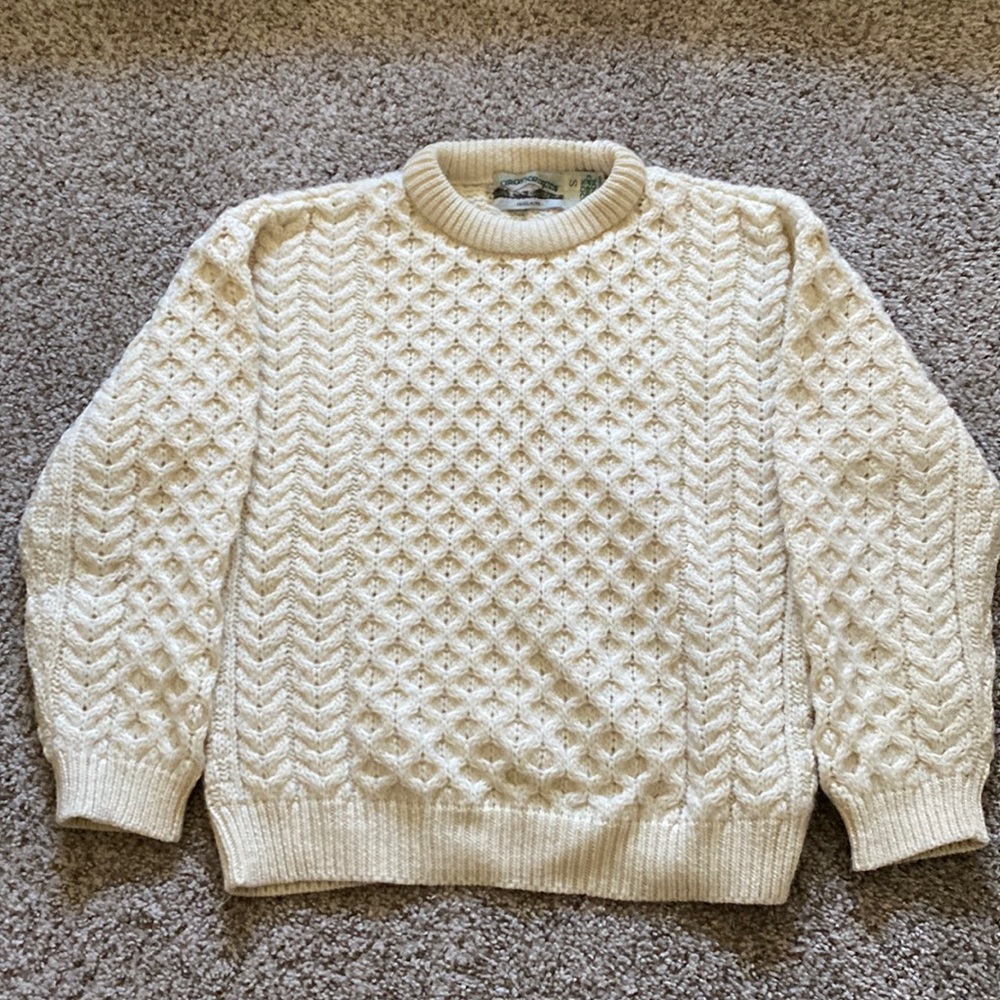 Aran Crafts Irish Fisherman Wool Sweater Women’s Small